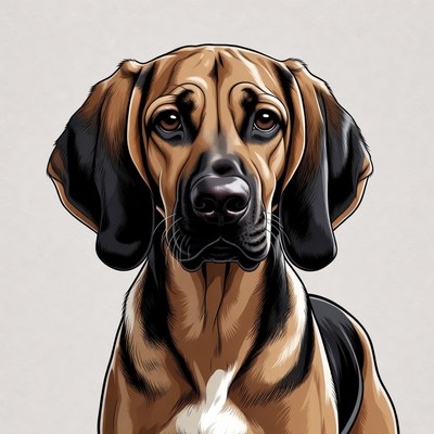 Dog portrait with detailed features