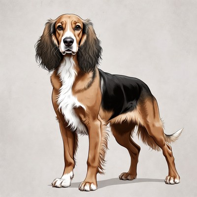 Dog standing on plain background