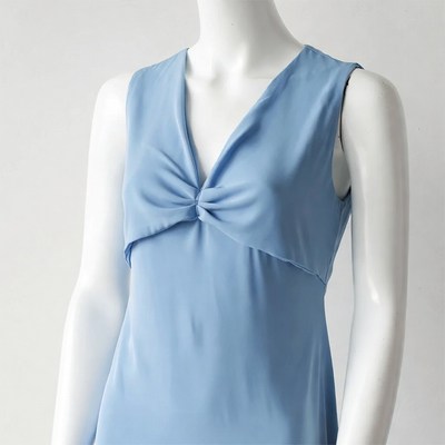 Blue dress displayed on a mannequin
