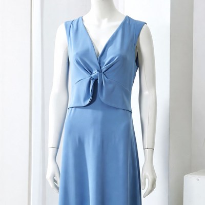 Blue dress display in store