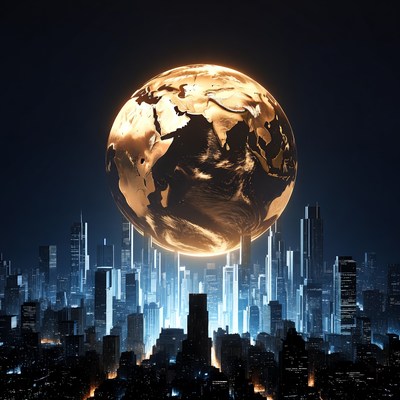 World above a shining city