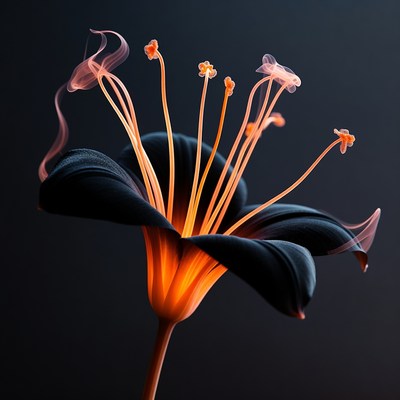 Glowing flower in dark background