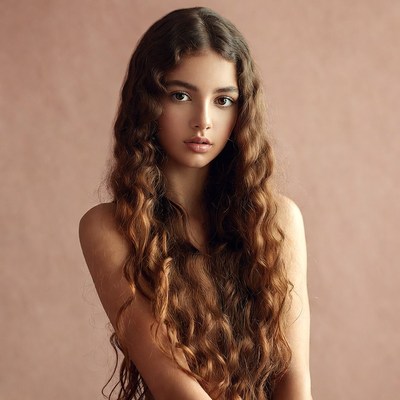 Young woman with long hair