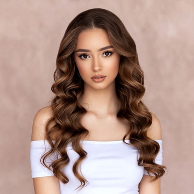 Young woman with wavy hair