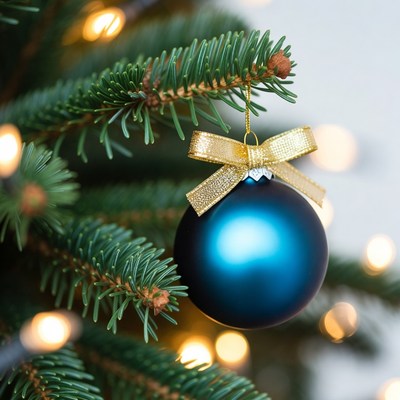 Christmas ornament on tree branch