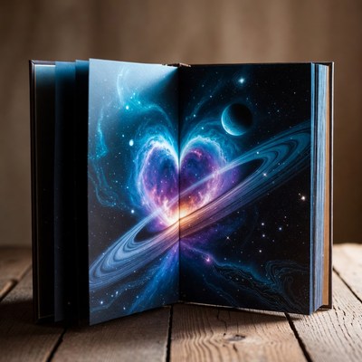 Cosmic art in an open book