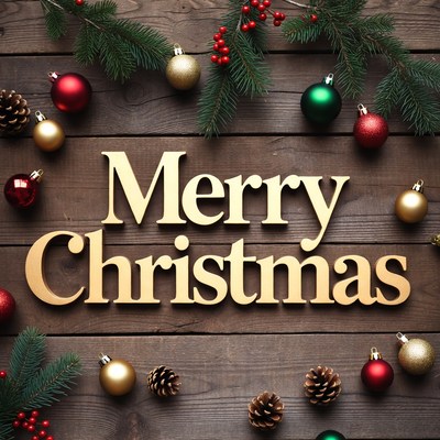 Merry christmas festive decor display