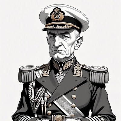 Navy officer in formal uniform poses