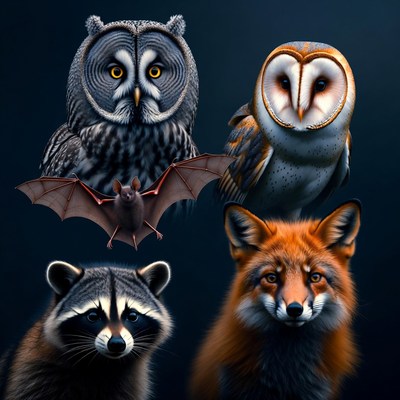 Forest animals in detailed art