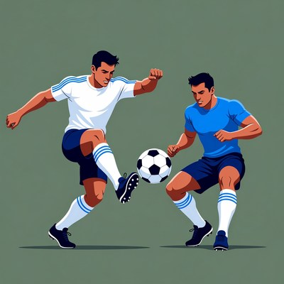 Soccer players in action during practice