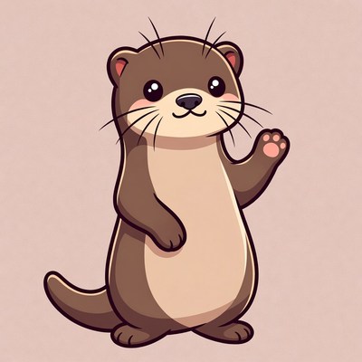 Cute otter waving hello
