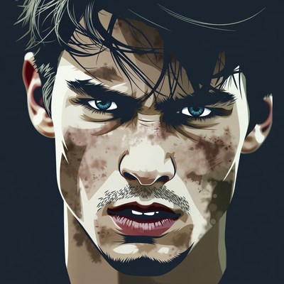 Portrait of a young man looking serious