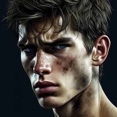 Young man with rugged appearance