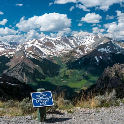 Scenic view of mountains and valley