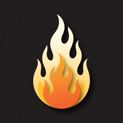 Flame design in paper cut style