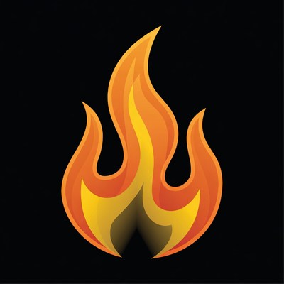 Flame graphic design on black background