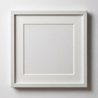 Blank frame on white wall