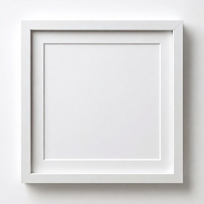 Blank frame on white wall