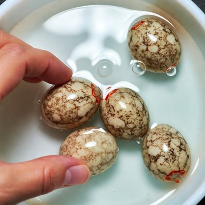 Four eggs in water bowl