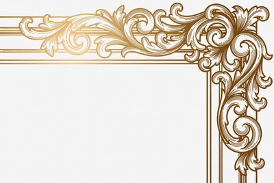 Decorative gold frame design in detail