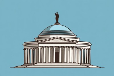 View of a classical building structure with dome