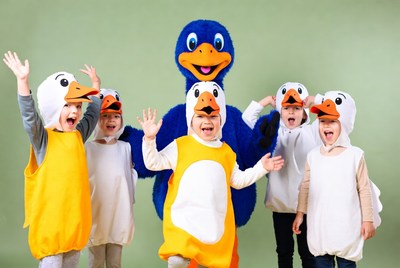 Costumed kids celebrate in playful scene