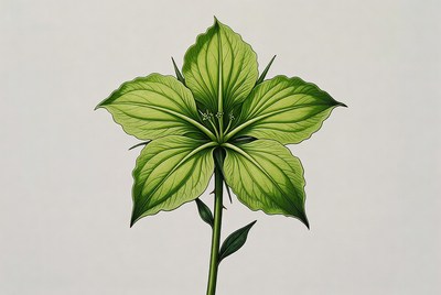 Green plant with large leaves in detail