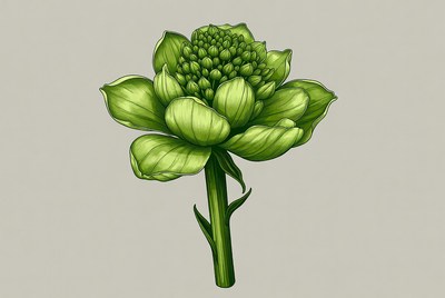 Illustration of a green artichoke plant