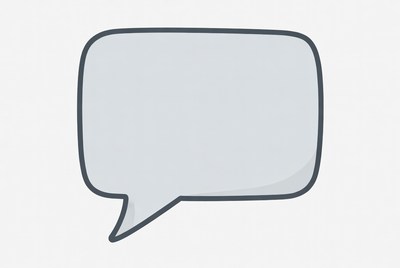 Empty speech bubble on white background