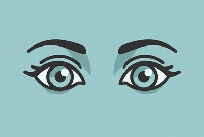 Eyes on a blue background with simple design