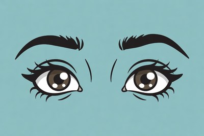 Close up of eyes with lashes