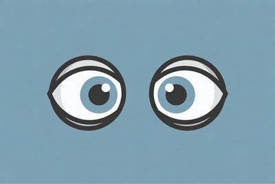 Open eyes on a blue background