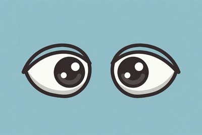 Eyes on a blue background with simple design