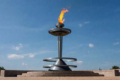 Olympic flame at the memorial site