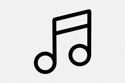 Music note symbol on simple background