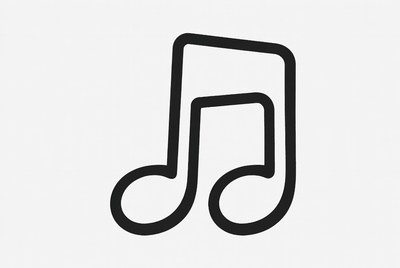 Simple music note design in black