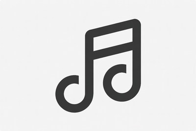 Music note symbol in simple design