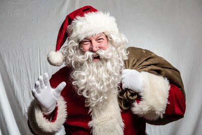 Santa with bag in studio