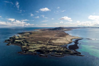 Island landscape with ocean view and sky
