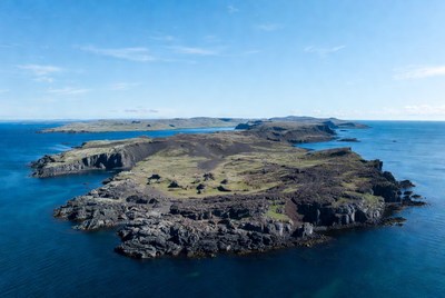 Scenic view of a coastal island landscape