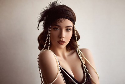 Portrait of woman in vintage style