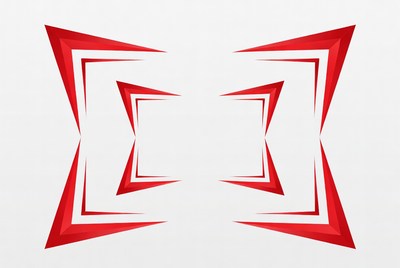 Abstract red shape design on white background