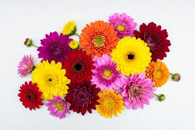 Colorful flowers arranged on a table