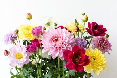 Colorful flowers in a vase