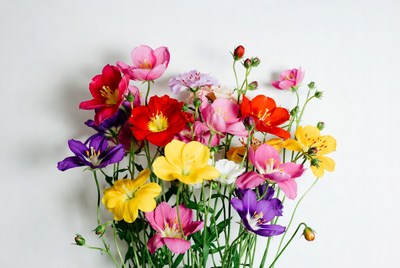 Colorful flowers in a vase display