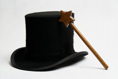 Magic hat and wand display for performance