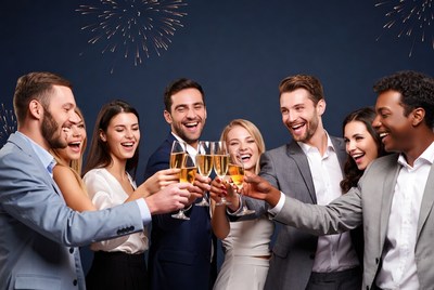 Group cheers at celebration event