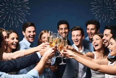 Celebration with friends at night