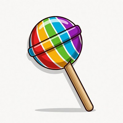 Colorful candy lollipop with stripes