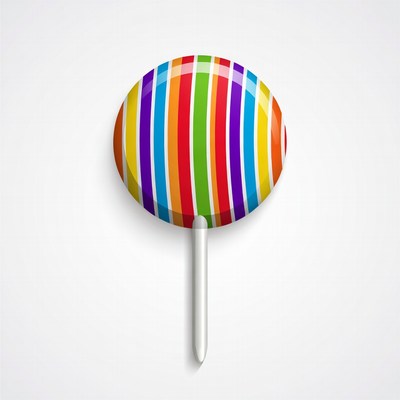 Colorful striped lollipop with stick